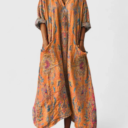 Eulalie | Printed Pocket Boho Maxi Dress