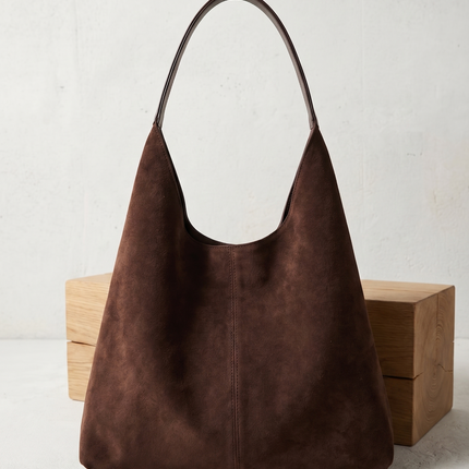 Evadne | Women's Vegan Suede Hobo Bag – Soft Tote