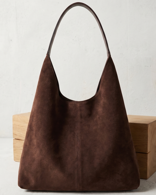 Evadne | Women's Vegan Suede Hobo Bag – Soft Tote