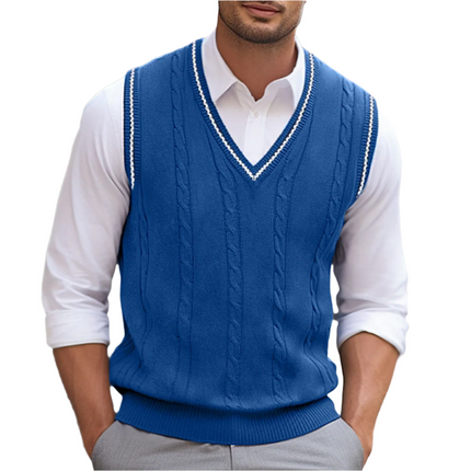 Evander | Men's Cable Knit V-Neck Sweater Vest