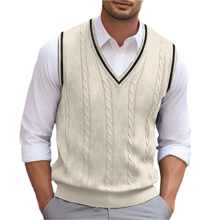 Evander | Men's Cable Knit V-Neck Sweater Vest