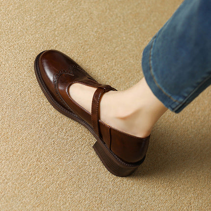 Everaine | Timeless Brogue T-Bar Mary Jane Flats