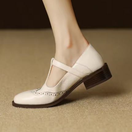 Everaine | Timeless Brogue T-Bar Mary Jane Flats
