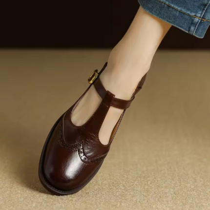 Everaine | Timeless Brogue T-Bar Mary Jane Flats