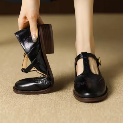 Everaine | Timeless Brogue T-Bar Mary Jane Flats