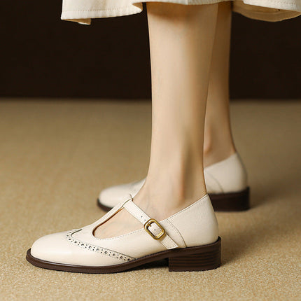 Everaine | Timeless Brogue T-Bar Mary Jane Flats