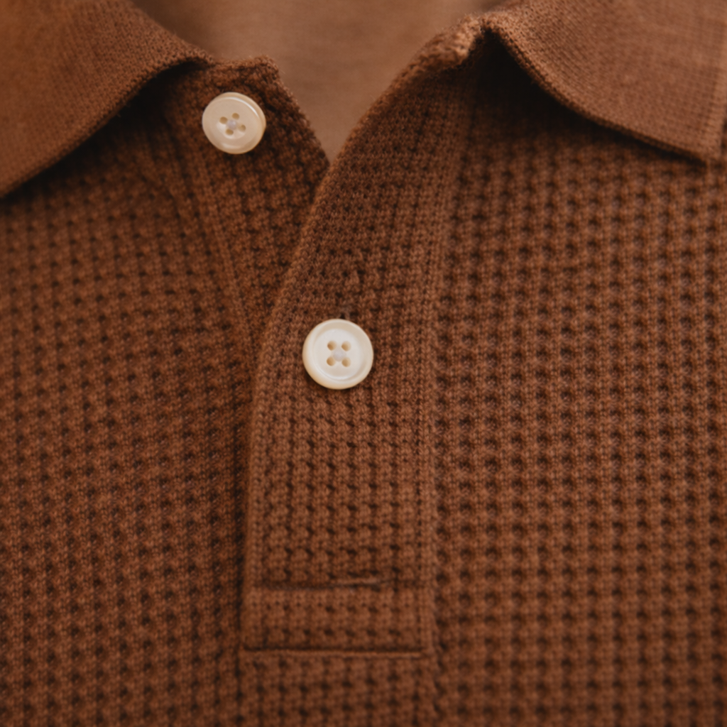 Men’s Textured Knit Polo Shirt