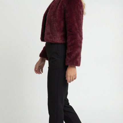 Fleur | Women's Faux Fur Cropped Jacket