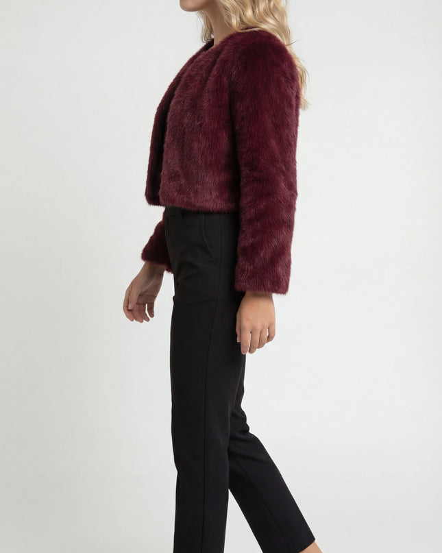 Fleur | Women's Faux Fur Cropped Jacket