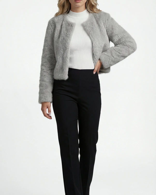 Fleur | Women's Faux Fur Cropped Jacket