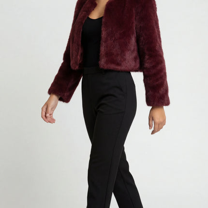 Fleur | Women's Faux Fur Cropped Jacket