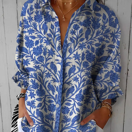 Frederikke | Floral Print Button Front Blouse