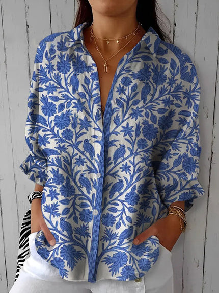 Frederikke | Floral Print Button Front Blouse