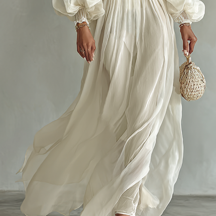 Genevieve | Square Neck Long Sleeve Maxi Dress