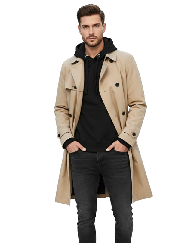 Gian | Men's Double-Breasted Trench Coat