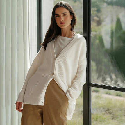 Harper | Women's Oversized Cardigan V-Neck Button Front Knit