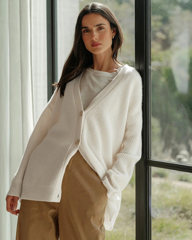 Harper | Women's Oversized Cardigan V-Neck Button Front Knit