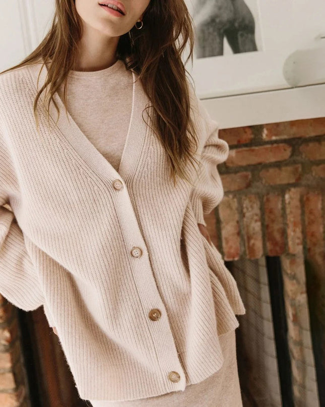 Harper | Women's Oversized Cardigan V-Neck Button Front Knit