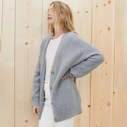 Harper | Women's Oversized Cardigan V-Neck Button Front Knit