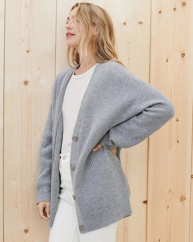 Harper | Women's Oversized Cardigan V-Neck Button Front Knit