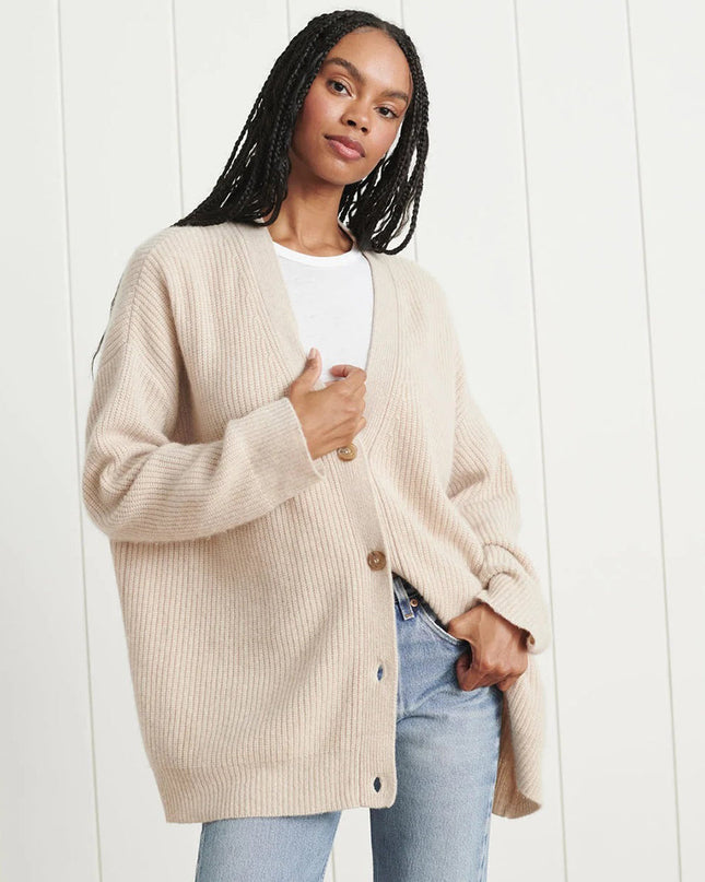 Harper | Women's Oversized Cardigan V-Neck Button Front Knit