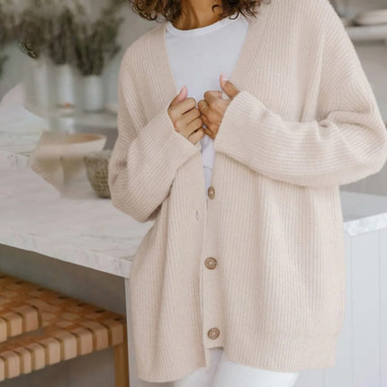 Harper | Women's Oversized Cardigan V-Neck Button Front Knit
