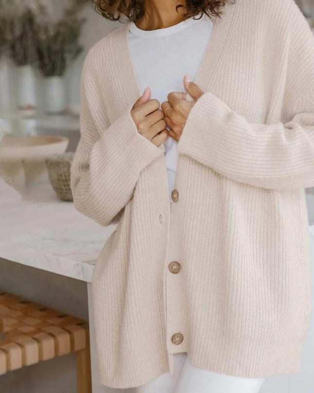 Harper | Women's Oversized Cardigan V-Neck Button Front Knit