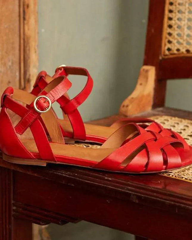 Hayden | Strappy Flat Ankle Strap Sandals