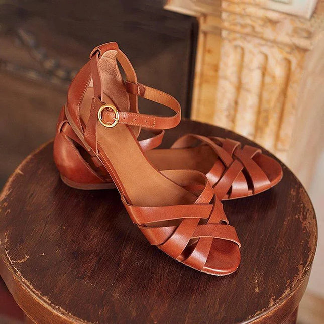 Hayden | Strappy Flat Ankle Strap Sandals