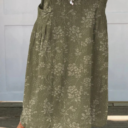 Hazel | Floral Print Pocket Midi Skirt