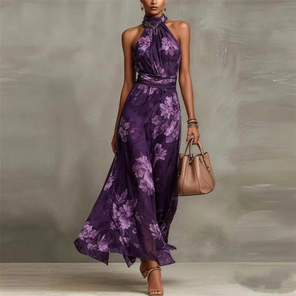 Heather | Floral Halter Maxi Dress