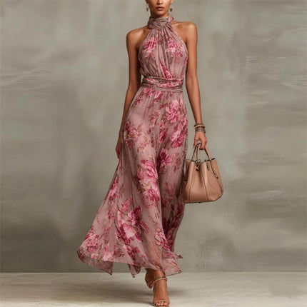 Heather | Floral Halter Maxi Dress