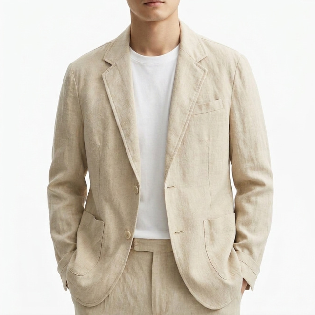 Men’s Refined Textured Notched Blazer