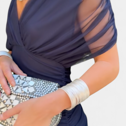 Iselina | Ruched Off-Shoulder Midi Dress