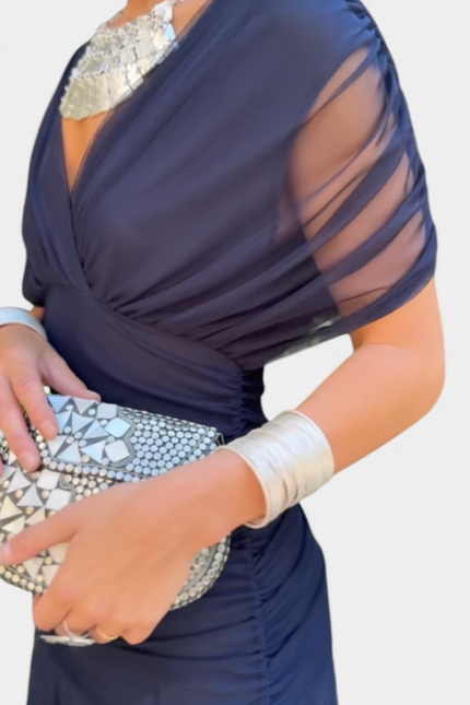 Iselina | Ruched Off-Shoulder Midi Dress