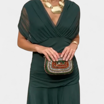Iselina | Ruched Off-Shoulder Midi Dress