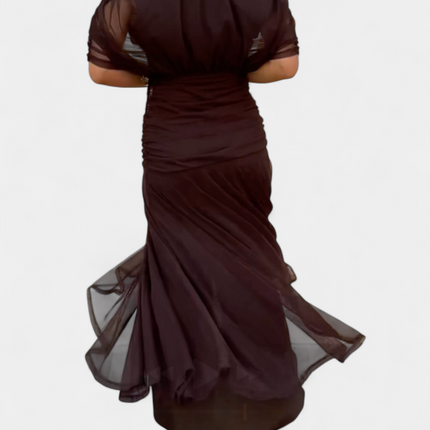 Iselina | Ruched Off-Shoulder Midi Dress