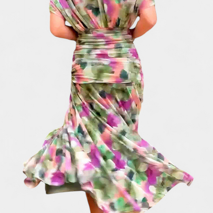 Iselina | Ruched Off-Shoulder Midi Dress