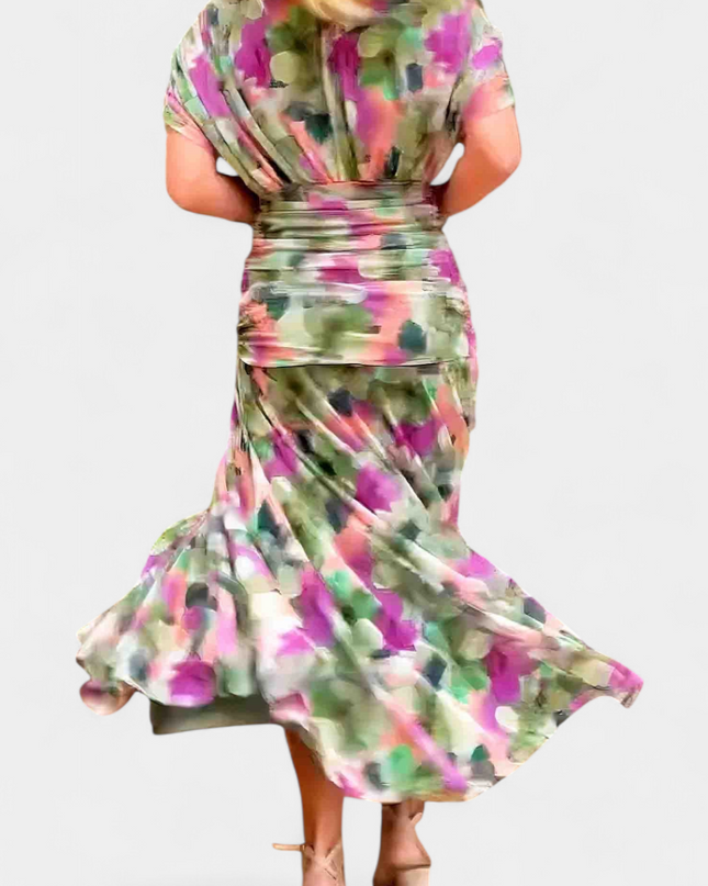 Iselina | Ruched Off-Shoulder Midi Dress