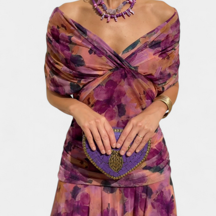 Iselina | Ruched Off-Shoulder Midi Dress