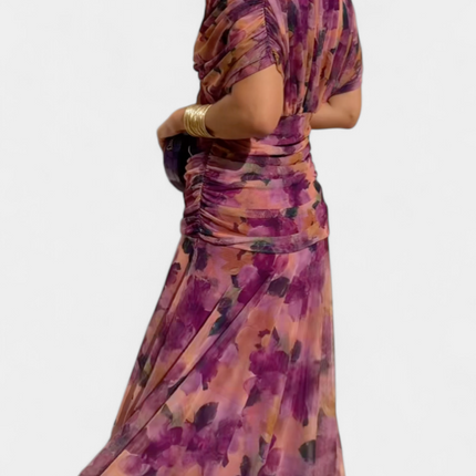 Iselina | Ruched Off-Shoulder Midi Dress