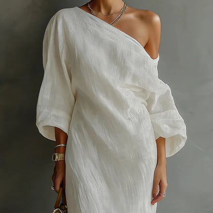 Isolde | One-Shoulder Draped Maxi Dress