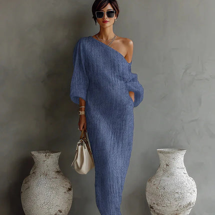 Isolde | One-Shoulder Draped Maxi Dress