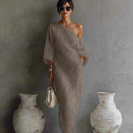 Isolde | One-Shoulder Draped Maxi Dress