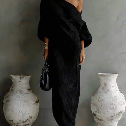 Isolde | One-Shoulder Draped Maxi Dress