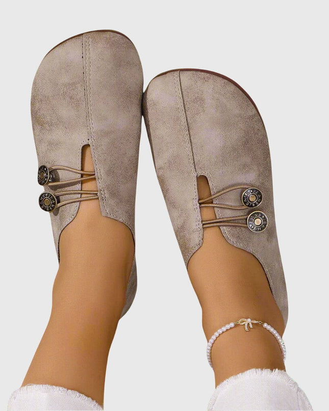 Josephine | Comfort Button Detail Slip-On Shoes