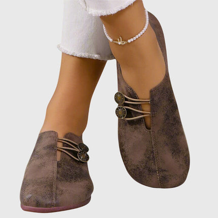 Josephine | Comfort Button Detail Slip-On Shoes