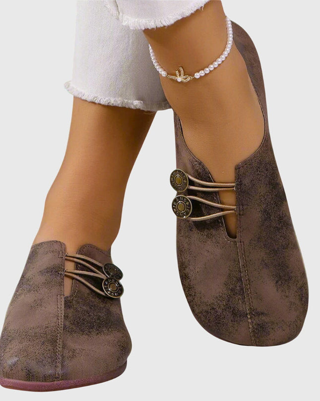 Josephine | Comfort Button Detail Slip-On Shoes