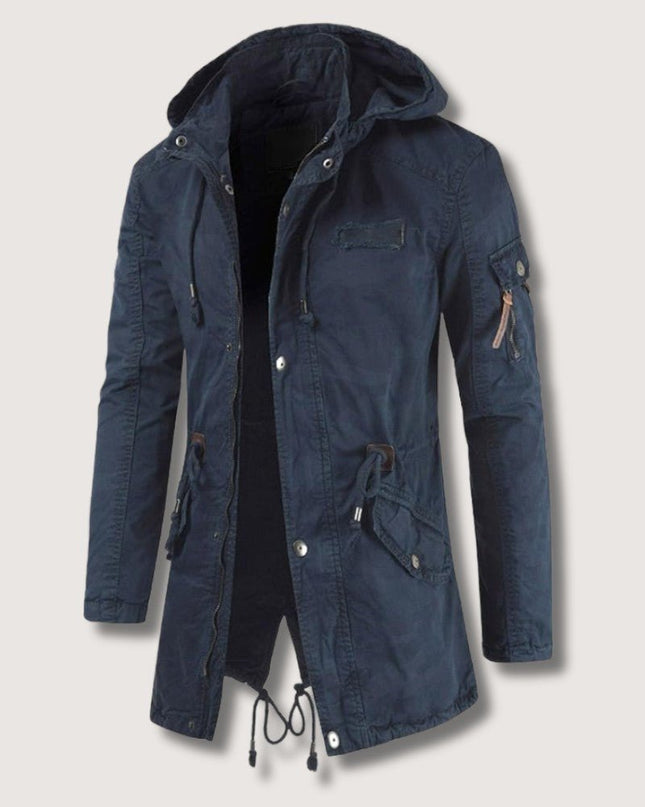 Kaelvric | Men's Overcoat Hooded Utility Multi-Pocket Casual