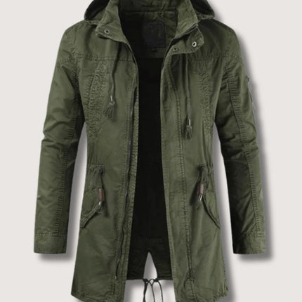Kaelvric | Men's Overcoat Hooded Utility Multi-Pocket Casual